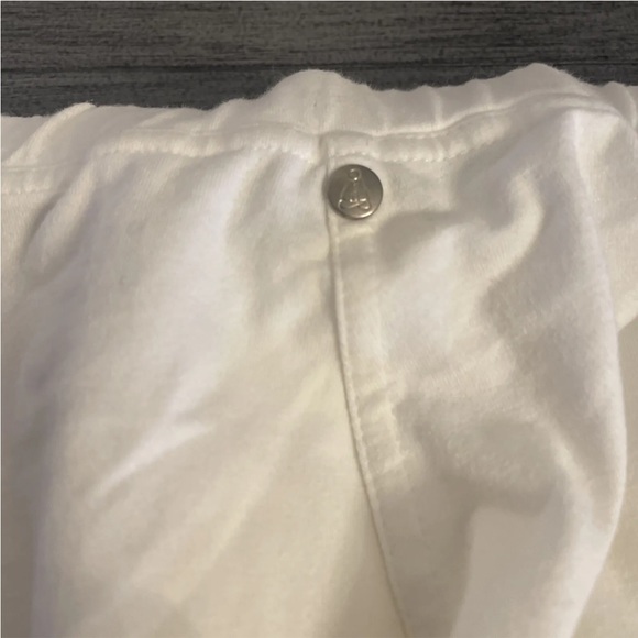 Woman’s Neon Buddha White Stretch Cotton Yoga Waist Tie Up Pants - Preowned - Picture 5 of 8